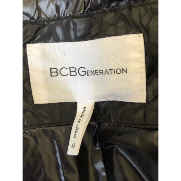 NWT BCBGeneration Hooded Midweight Puffer Jacket in Black/Leopard size XS - Picture 11 of 11